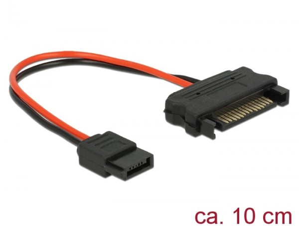 Delock 84873 Kabel Power SATA 15 Pin Stecker > Power Slim SATA 6 Pin Buchse 10cm