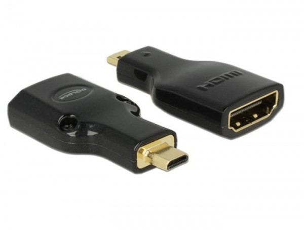 Delock Adapter High Speed HDMI mit Ethernet - HDMI Micro-D Stecker > HDMI-A Buchse