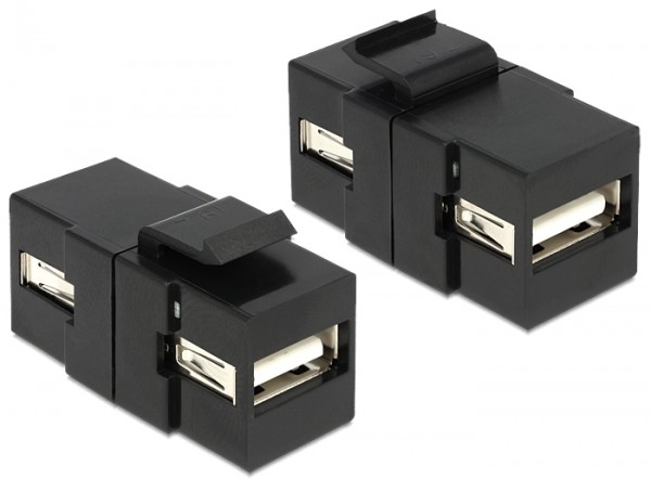 Delock 86367 Keystone Modul USB 2.0 A Buchse > USB 2.0 A Buchse schwarz